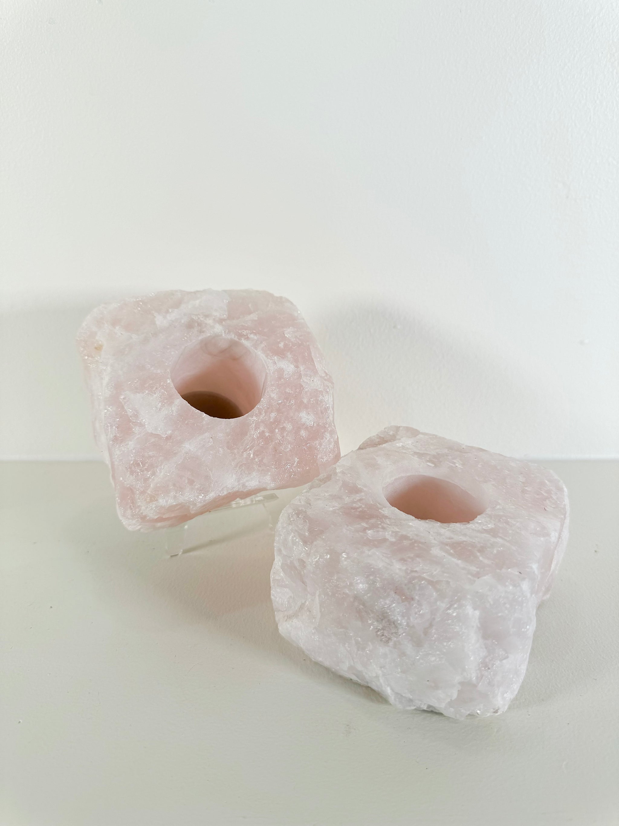 Rose Quartz Tea Light Candle Holder