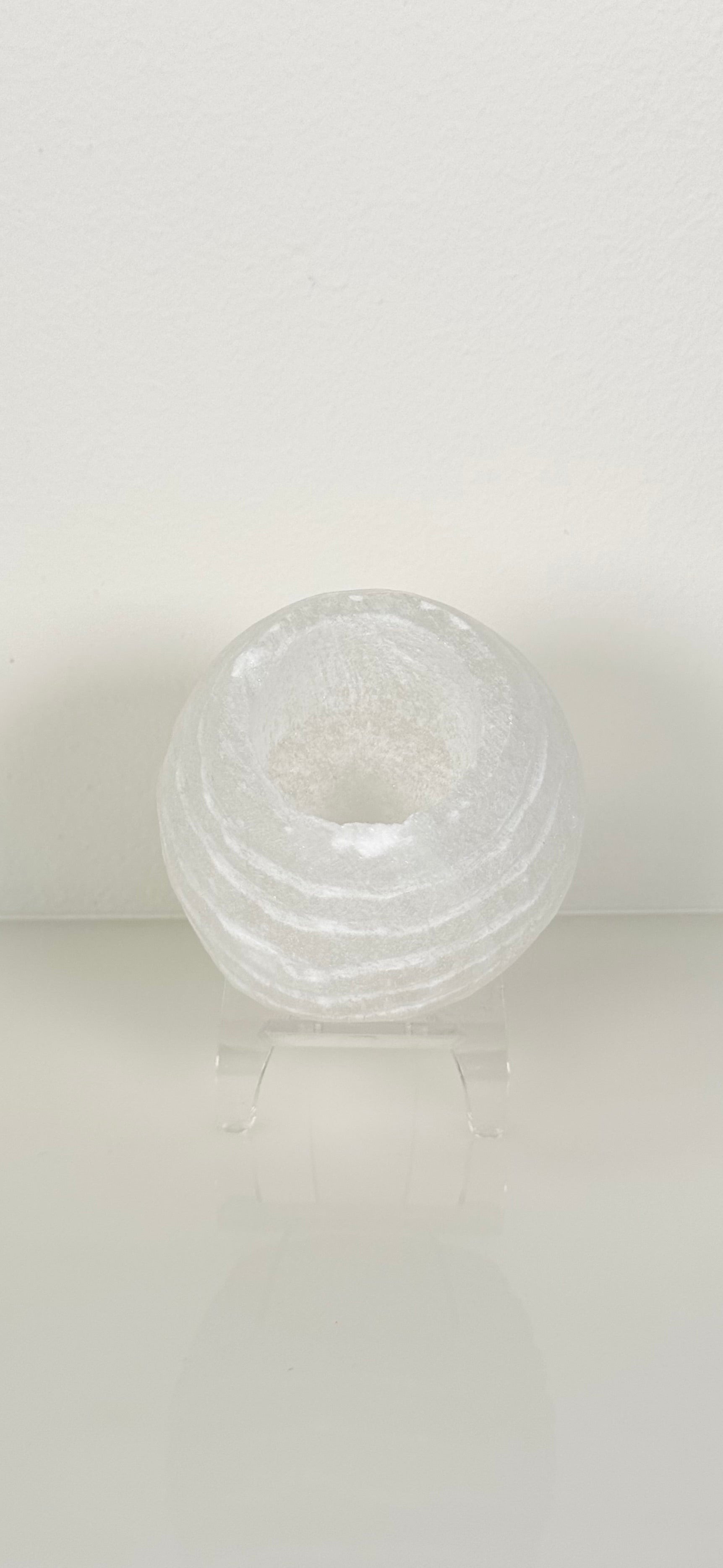 Selenite Snowball Tealight Holder