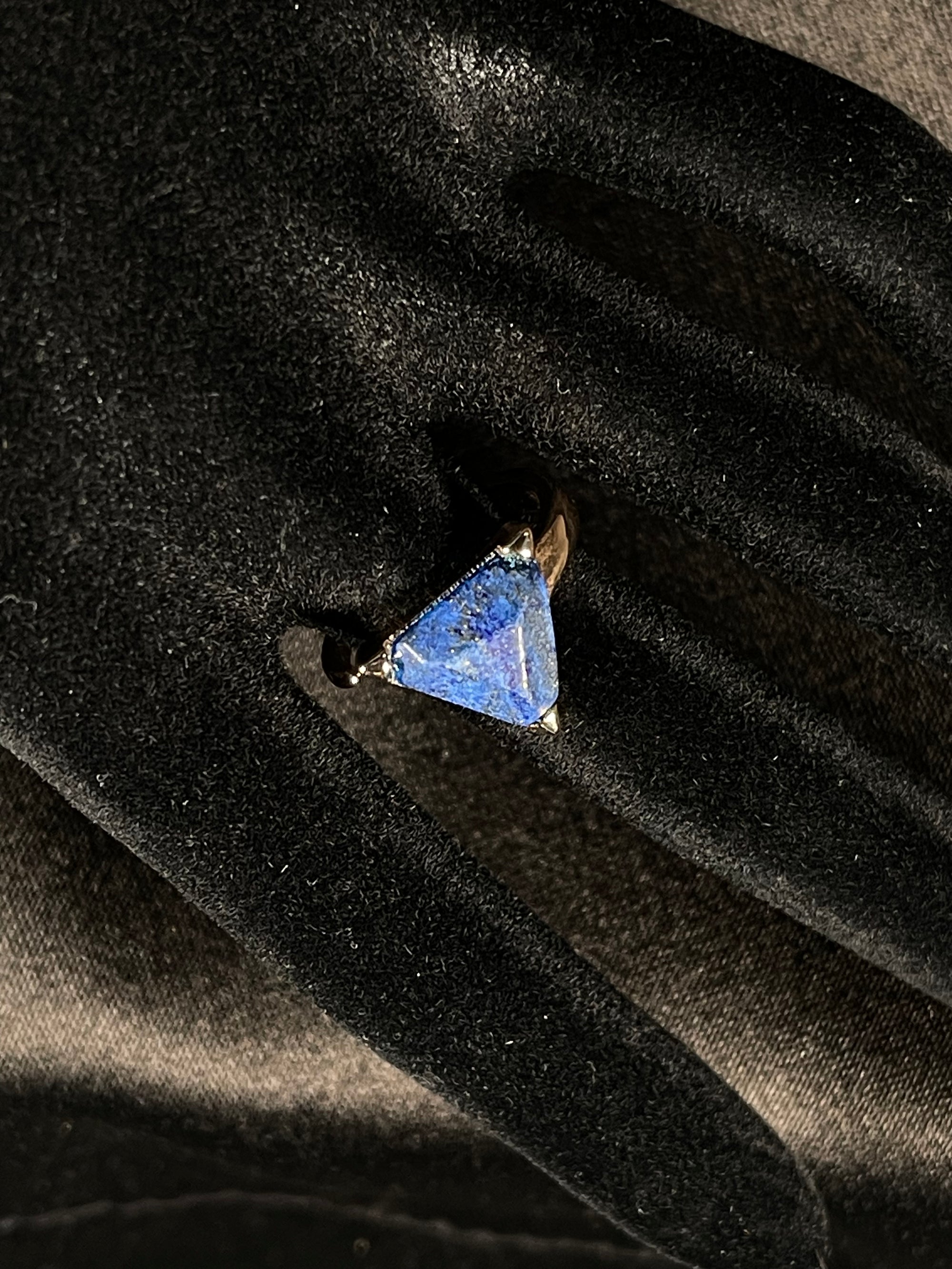 Lapis Lazuli Triangle Ring Shape