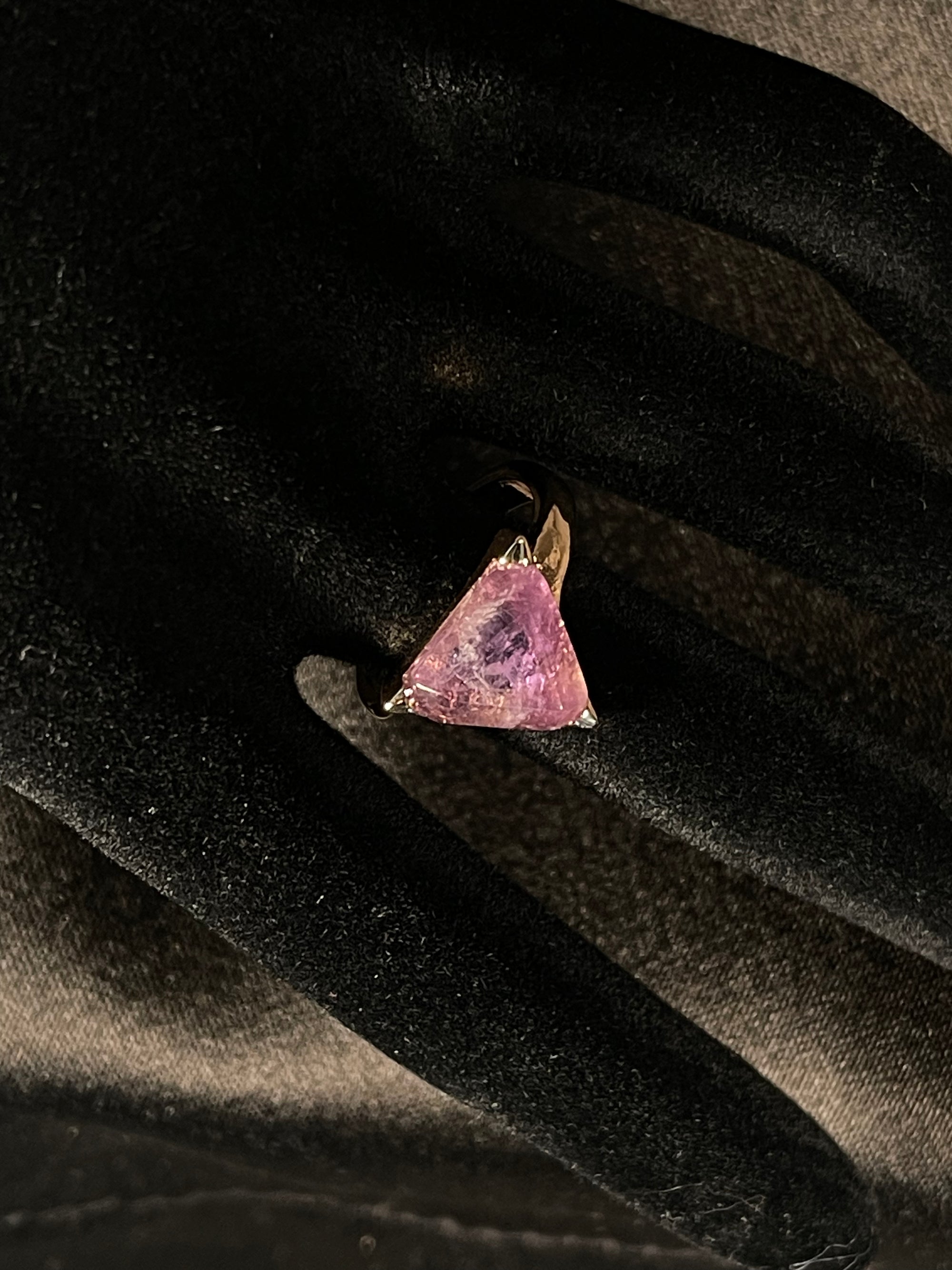 Amethyst Triangle Ring Shape