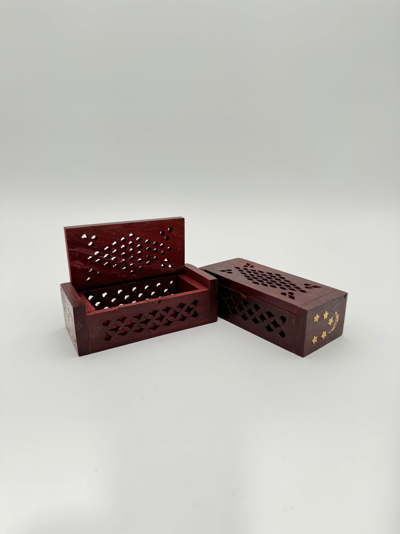 Brass Inlaid Wooden Boxes