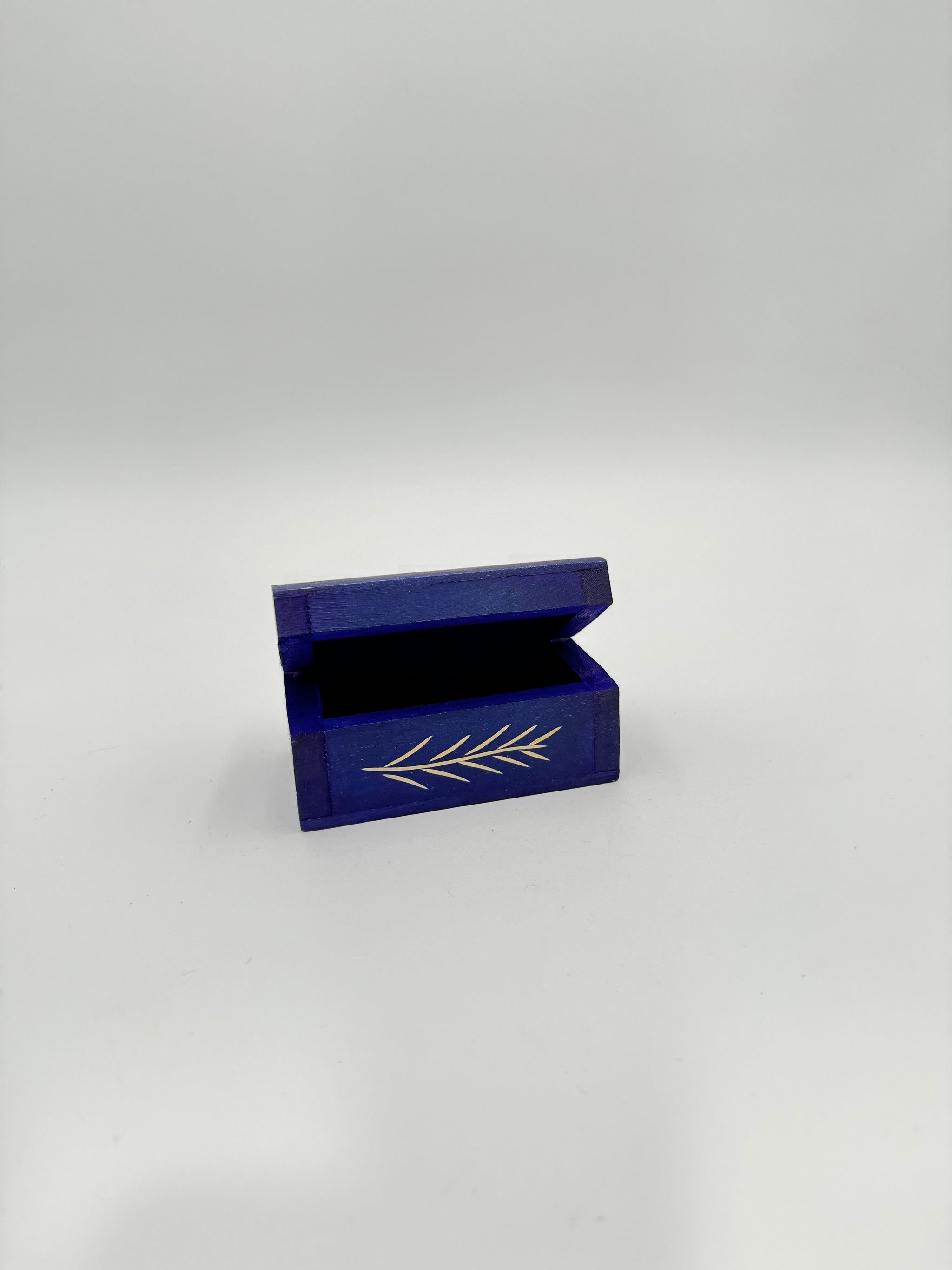 Blue handmade wooden box