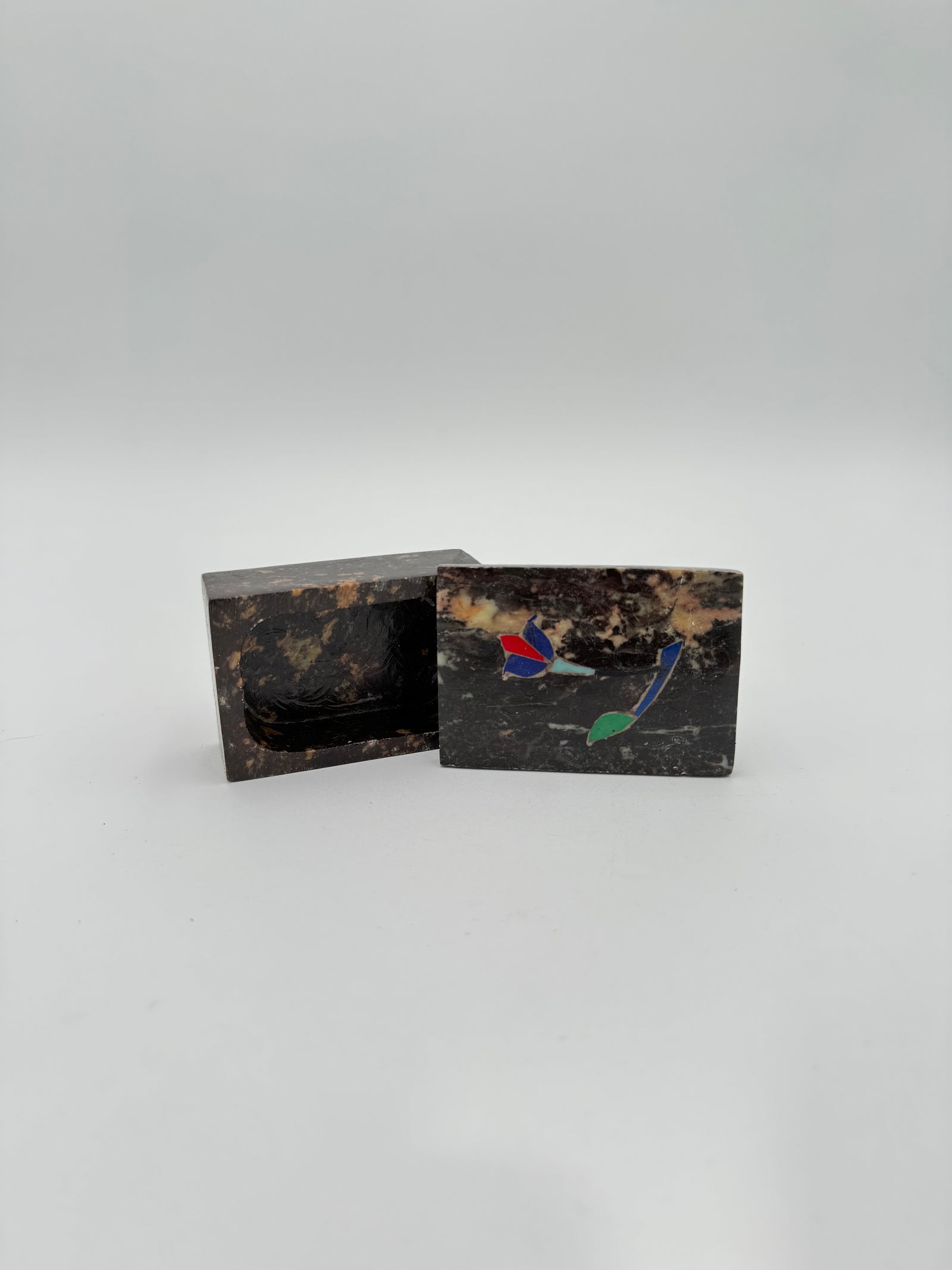 Lotus Inlaid Soapstone Box Set