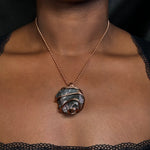 Rhodonite Copper Wrapped Crystal Chain Necklace