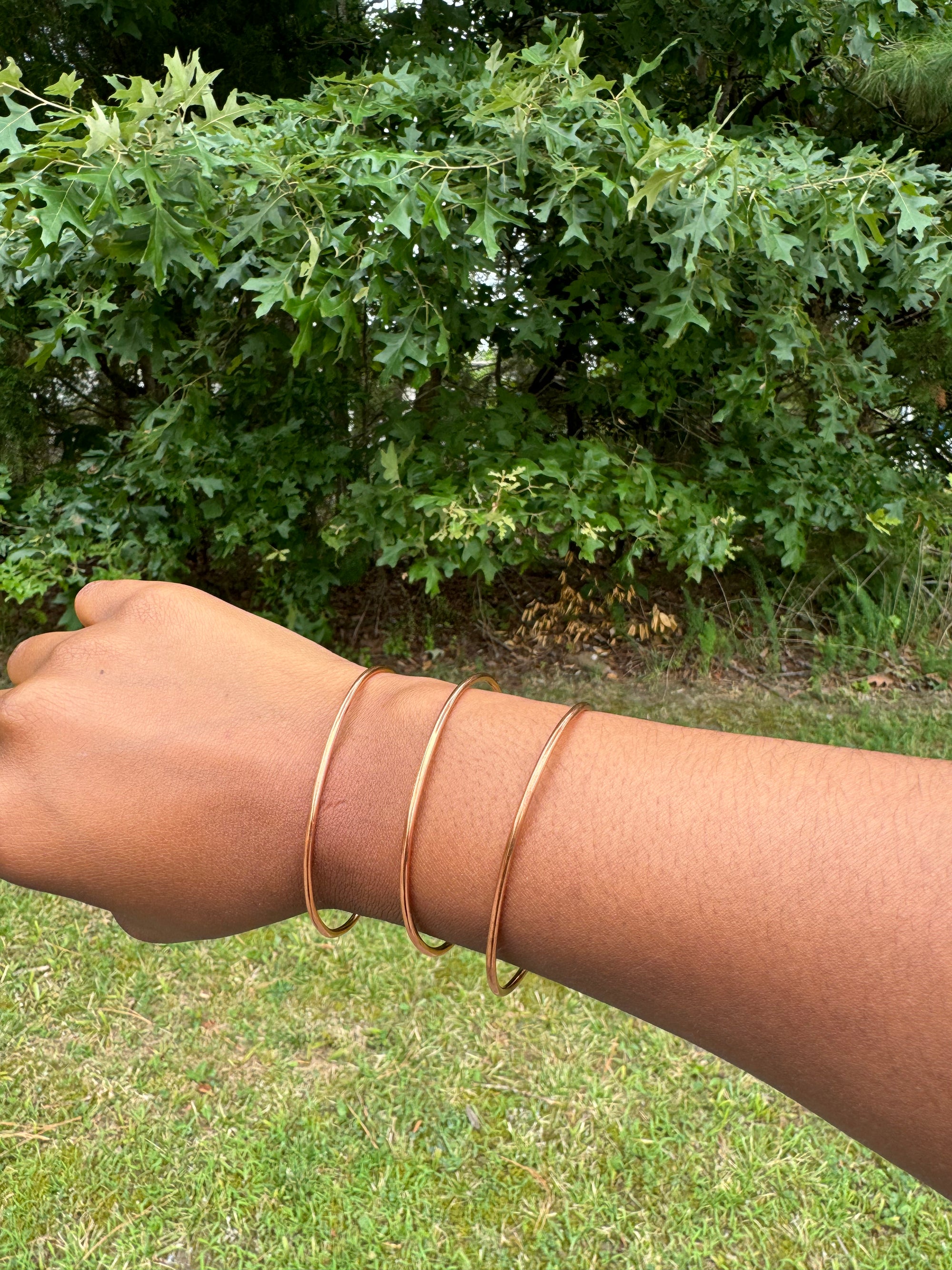 Skinny Copper Adjustable Bangles