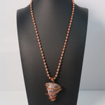 Rhodonite Copper Wrapped Crystal Chain Necklace