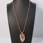 Clear Quartz Point Copper Wrapped Crystal Chain Necklace