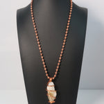 Citrine Copper Wrapped Crystal Skinny Chain