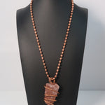 Red Jasper Copper Wrapped Crystal Chain Necklace