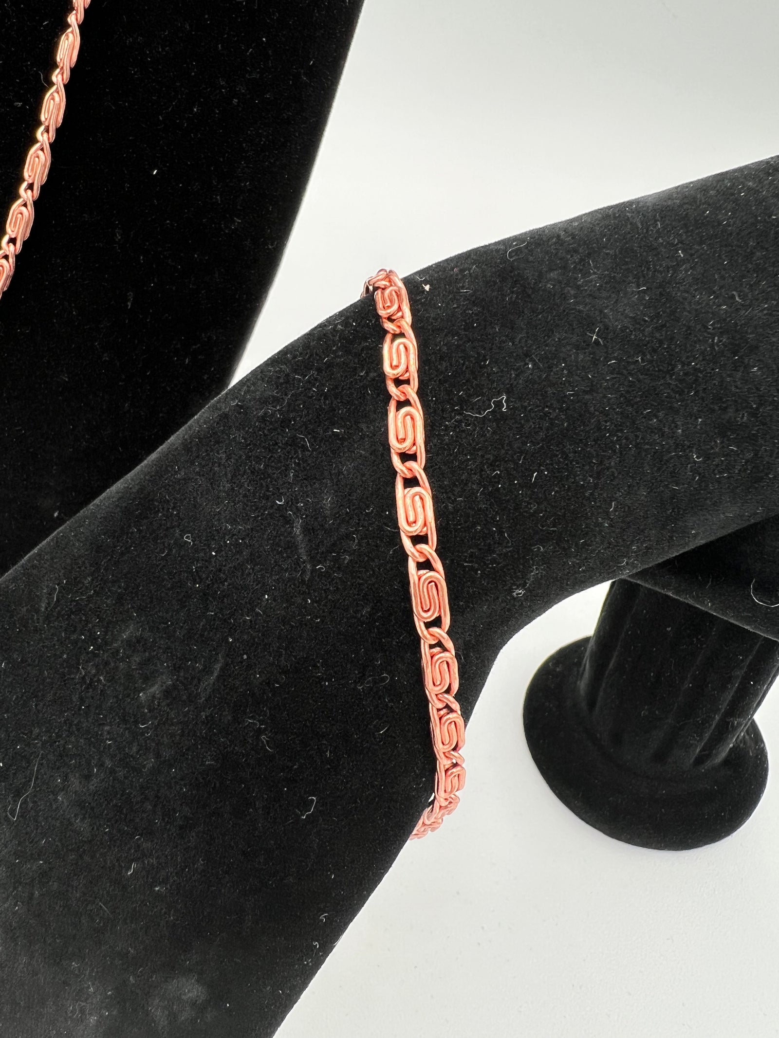 Copper Scroll Link Bracelet (small link)