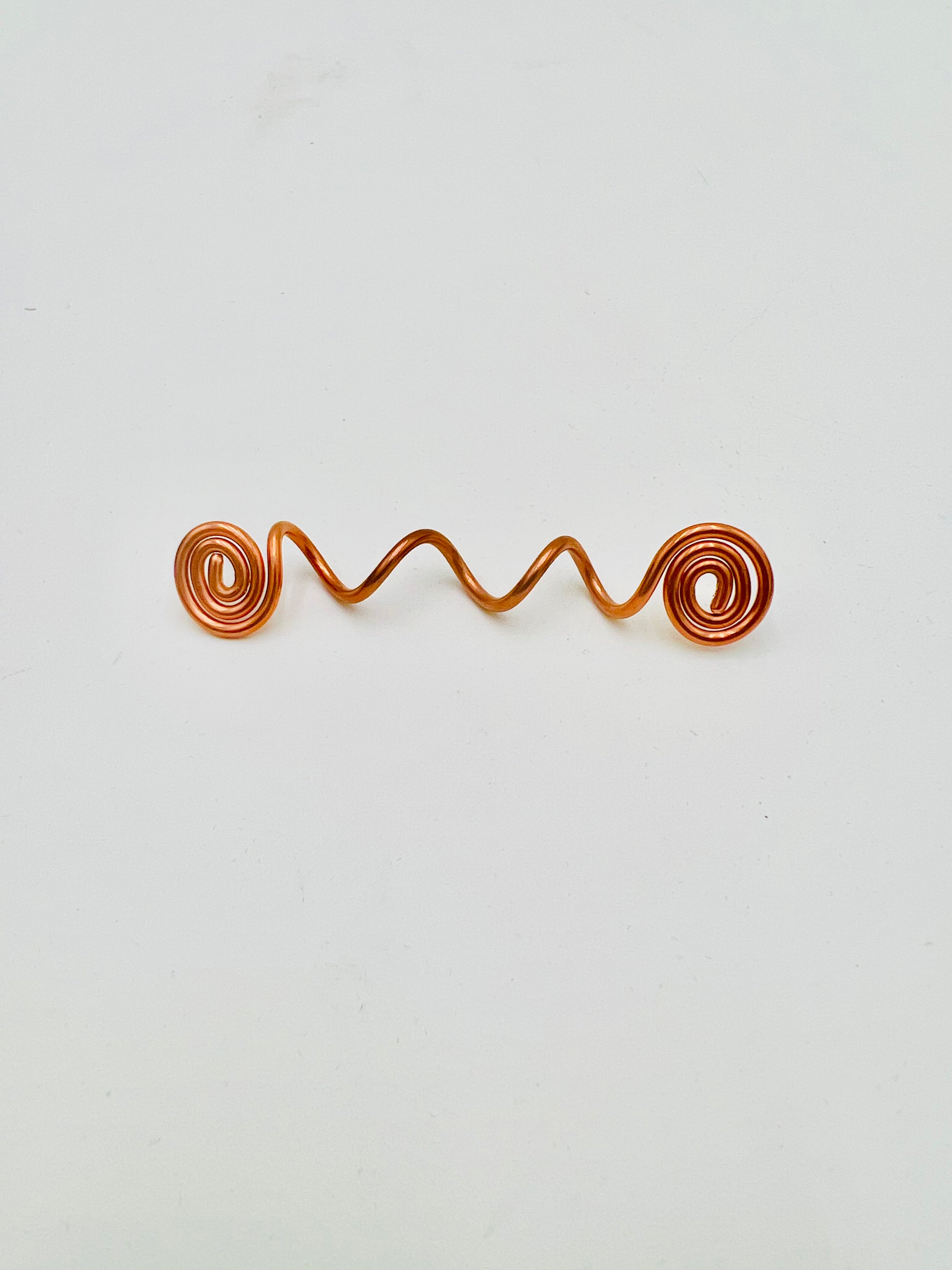 Copper Hair Jewelry – Long Swirl Design (2-3 Inches)