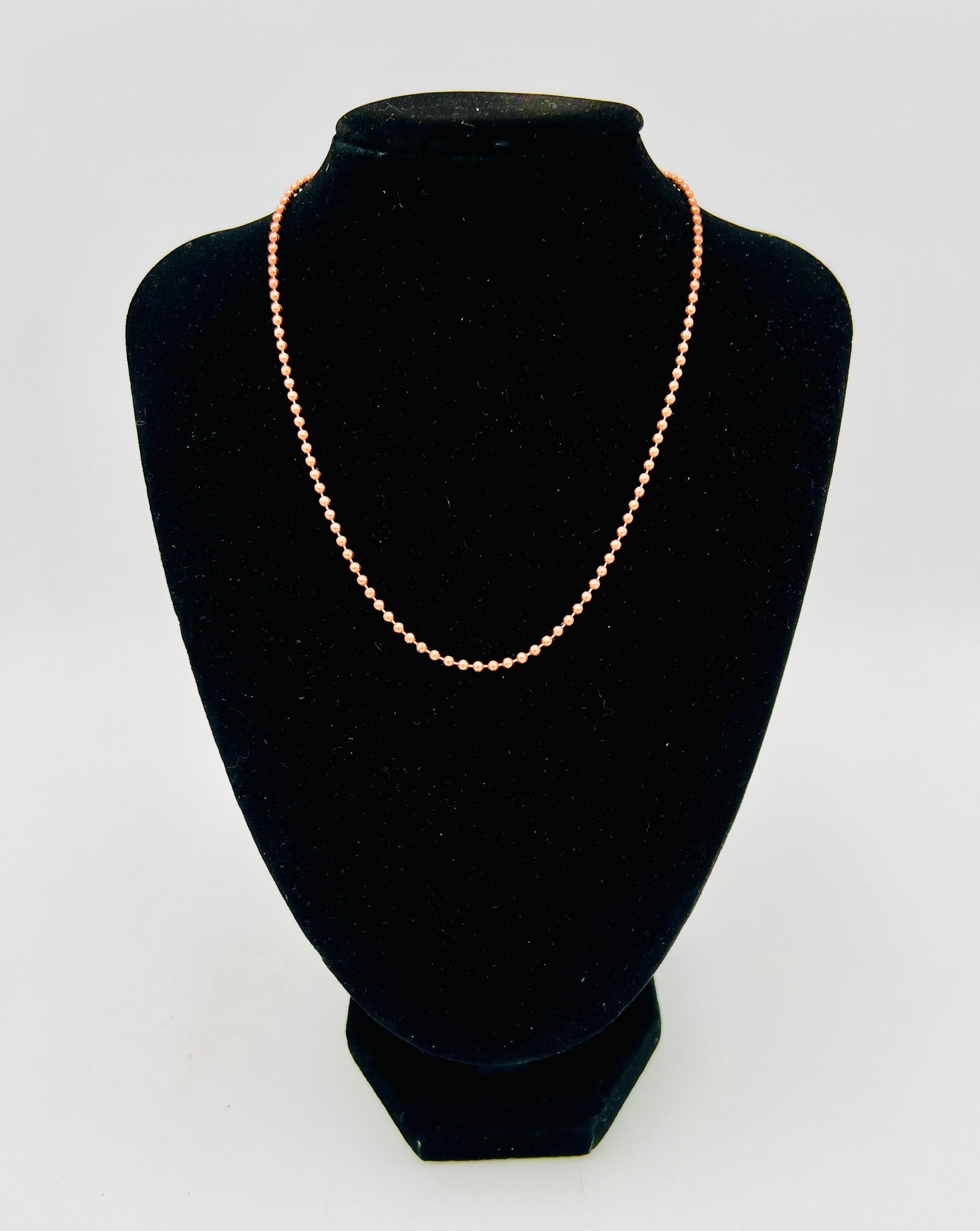 Copper Beaded Skinny Chain