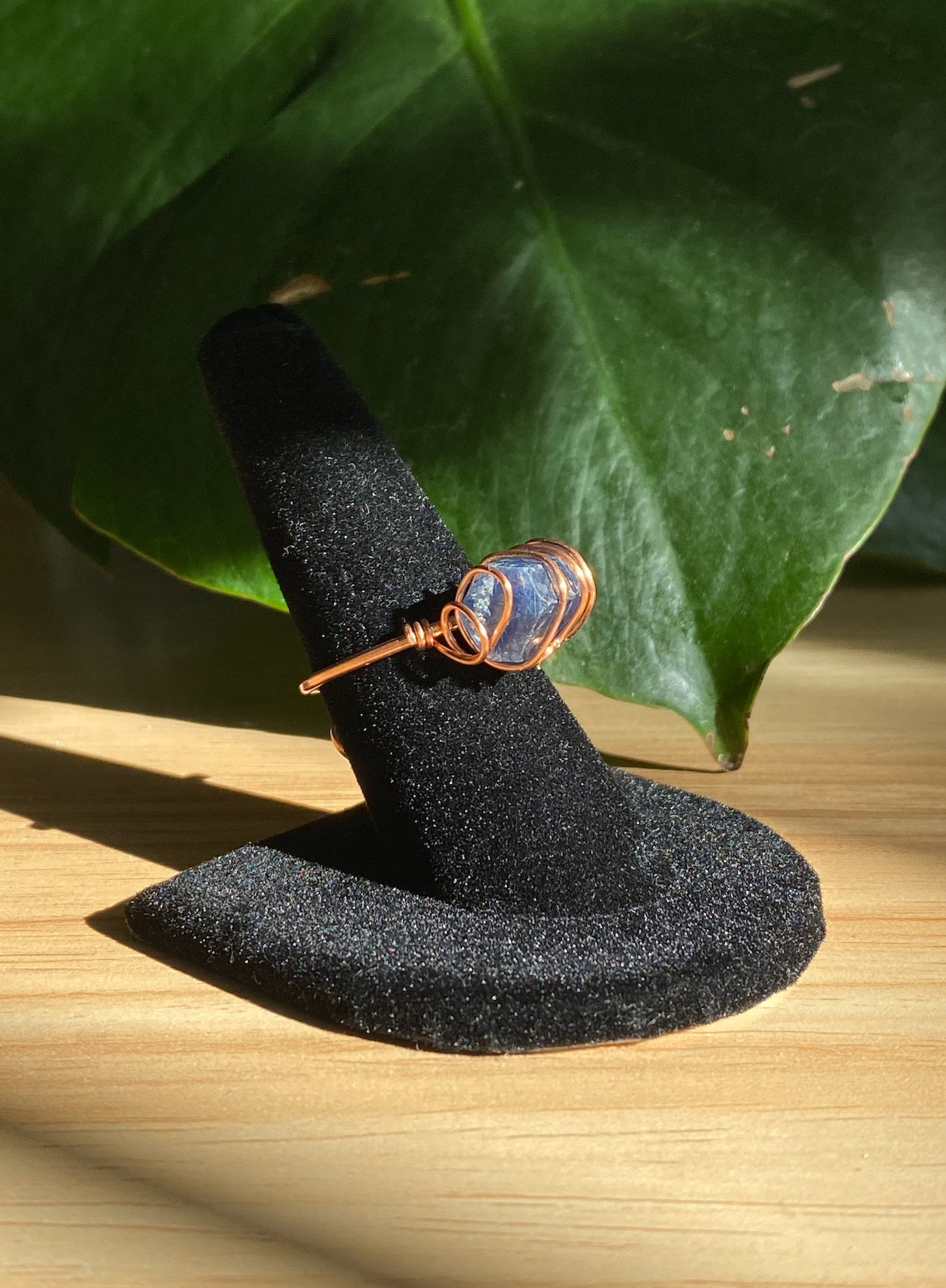 Iolite Copper Ring